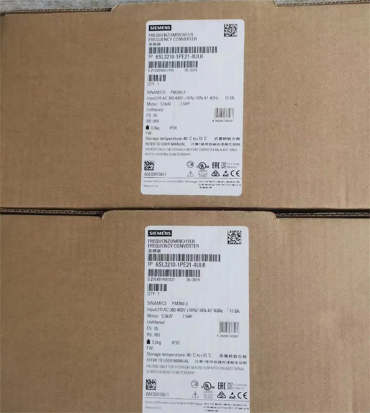 6SL3210-5BE17-5UV0 6SL3210-5BE21-1UV0 Original and New Siemens Frequency Converter Industrial Control Accessories