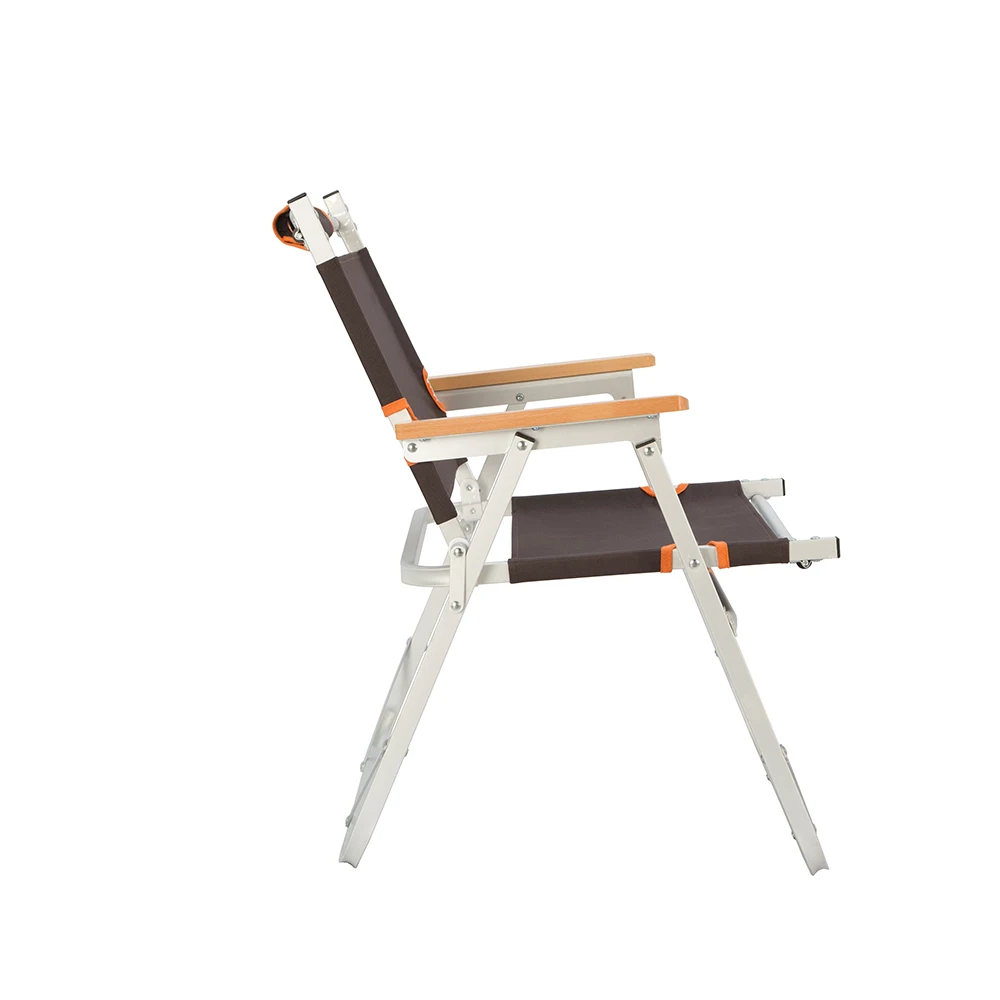 Aluminum lightweight portable outdoor camping beach chair with wooden handle
