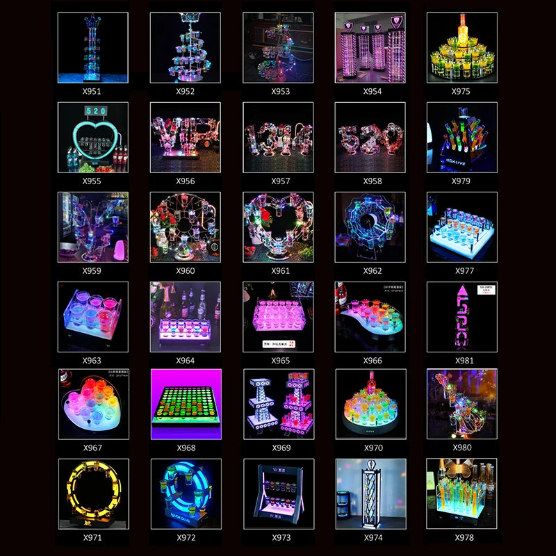 Bar nightclub supplies wine glass LED light-emitting cocktail holder test tube wine Cups rack decoration stand glorifier