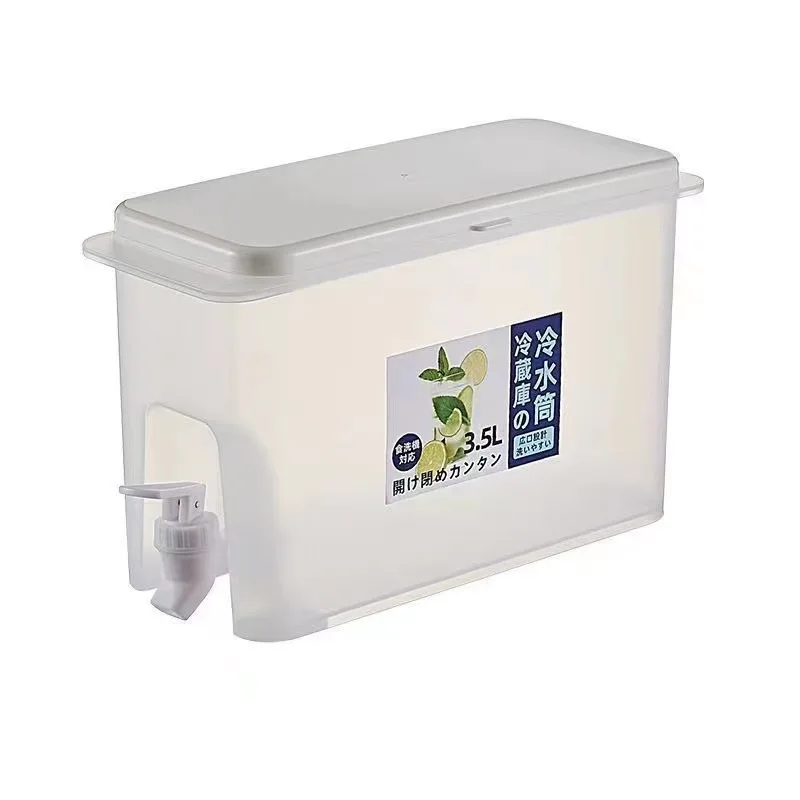 Beverage Dispenser with Locking Drink Dispenser 3.5L Frigerator Cold Kettle with Faucet Fruit Lemonade Bucket Water Dispenser