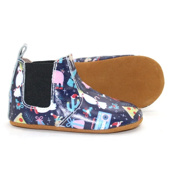 
2020 newborn infant soft sole 3D print leather unisex baby booties 