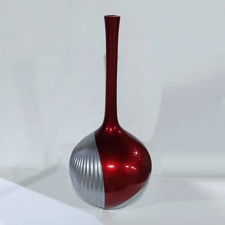 Factory Indoor Home Decorative White Black Red Vase Art Design Flower Pot With Spiral Stripe for Decor