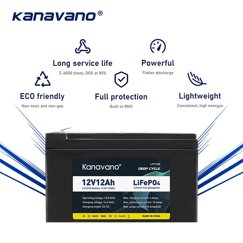 Low Temperature Rechargeable 12v 12AH lithium iron phosphate battery solar & windpower system