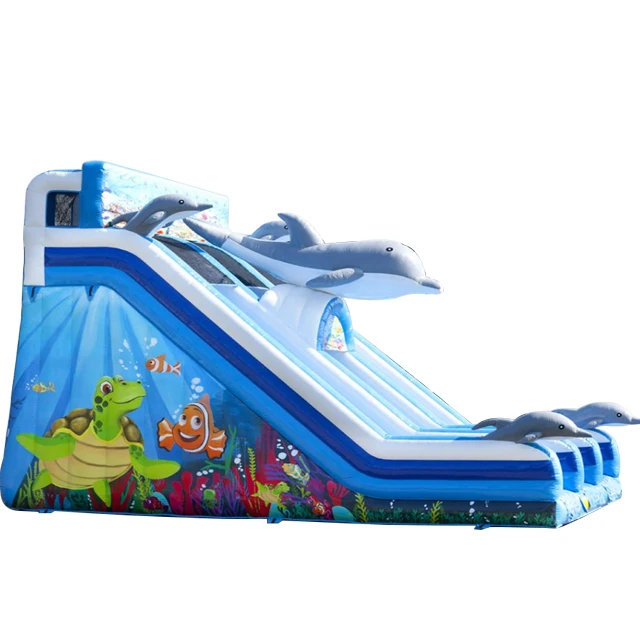 Popular playground jumping air inflatable slides cartoon inflatable bouncer with slide for adult kids