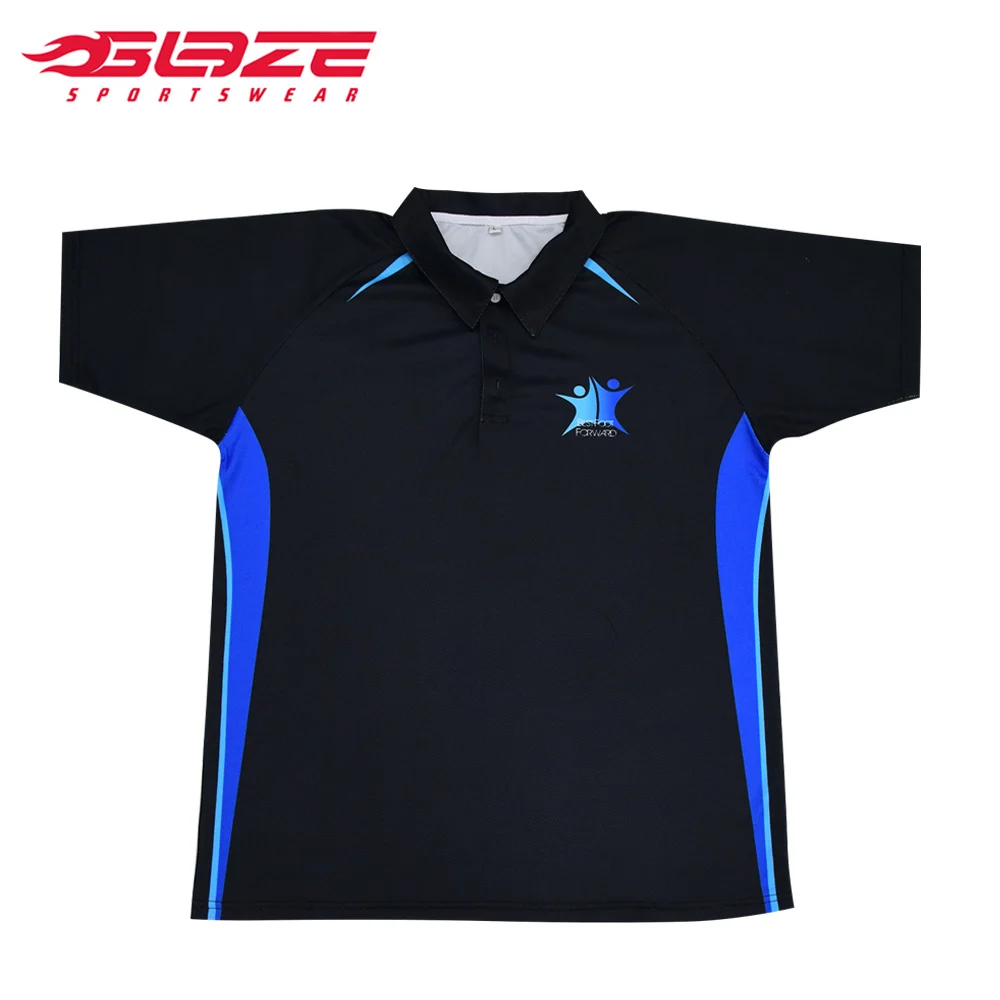 Customized logo short sleeve plain black golf polo shirt men