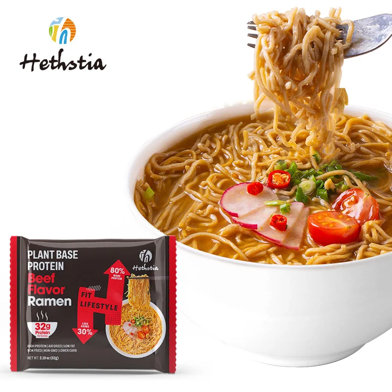 Healthy Beef Flavor Diabetes Friendly Noodles Keto Vegan Low Carb Protein Noodles Instant High Protein Ramen