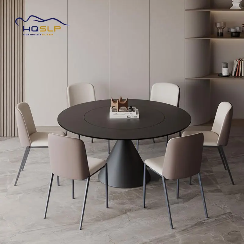 HQSLP White dining table wooden top and legs with modern Leisure Coffee Table for Home and Kitchen