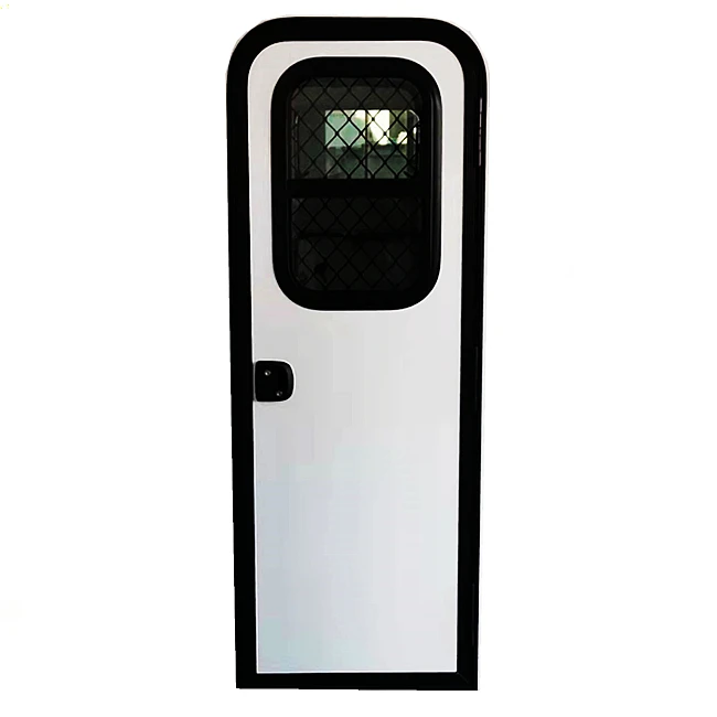 New design RV door with teardrop lifting windows motorhome caravan camper entry doors
