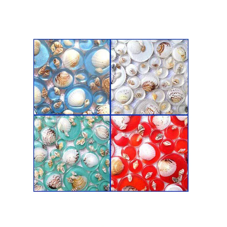 Custom made resin seashell backsplash mosaic tile