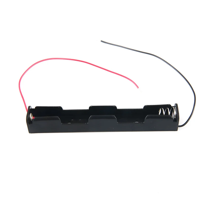 Oem Black Plastic 2*Aa Cell (Um-3*2) 2*1.5V Battery Cell Holder Case Box Long Type With Wire Leads