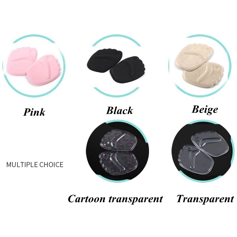 1 Pair of High Heels Half Yards Mat Silicone Compressive Soft Inserting Insole Woman Forefoot Protection Pad Female Insert