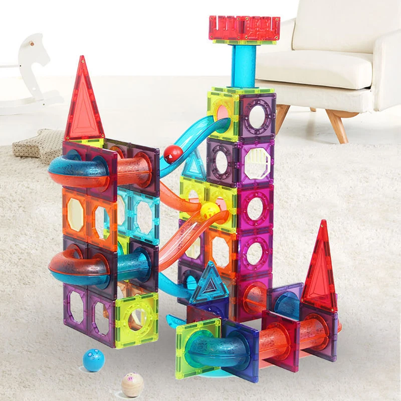 High Quality Magnetic Construction Toys Marble Run Magnetic Tiles Set