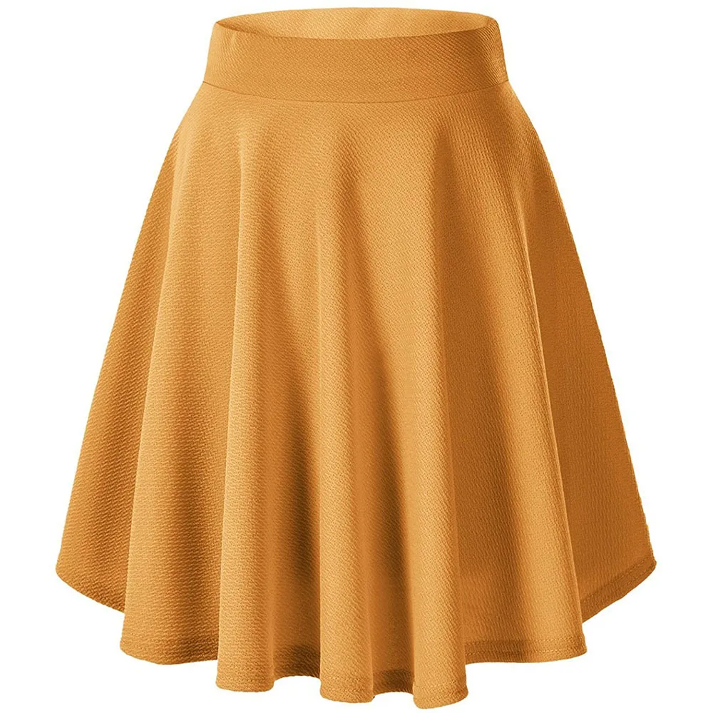 Shinesia women skirts plus size elastic solid color formal elegant comfortable casual fashion party office mid skirt