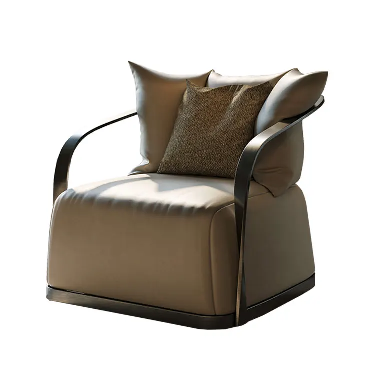 Light Luxury Single Sofa Chairs Walnut Solid Wood Leg Sofa Living Room Nordic Single Lounge Chair For Sale