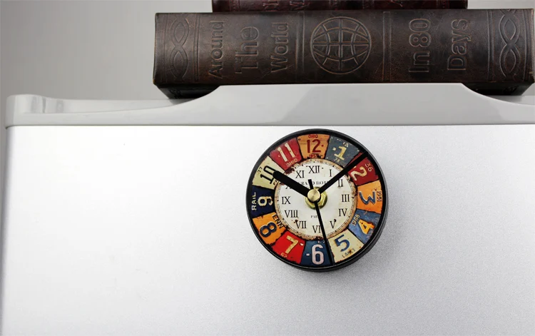 retro european wood digital refrigerator clock fridge magnet magnetic message sticker wall clock