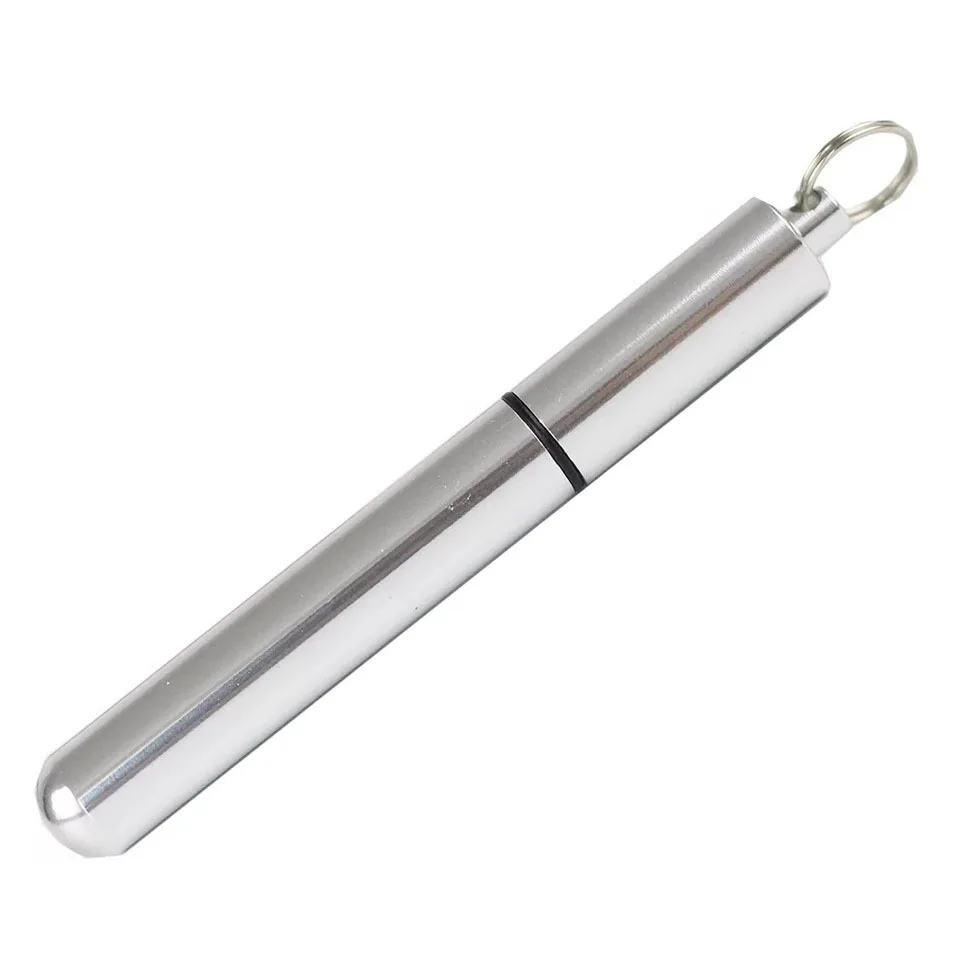 Waterproof Pill Holder with Keychain Aluminum alloy  Pill Case Custom Tablet Container toothpick keychain