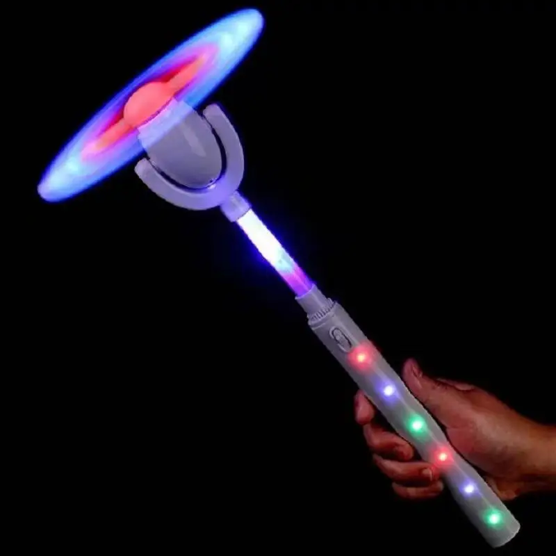 2023 electric luminous windmill square wholesale magic stick toy electric windmill colorful rotating flash stick