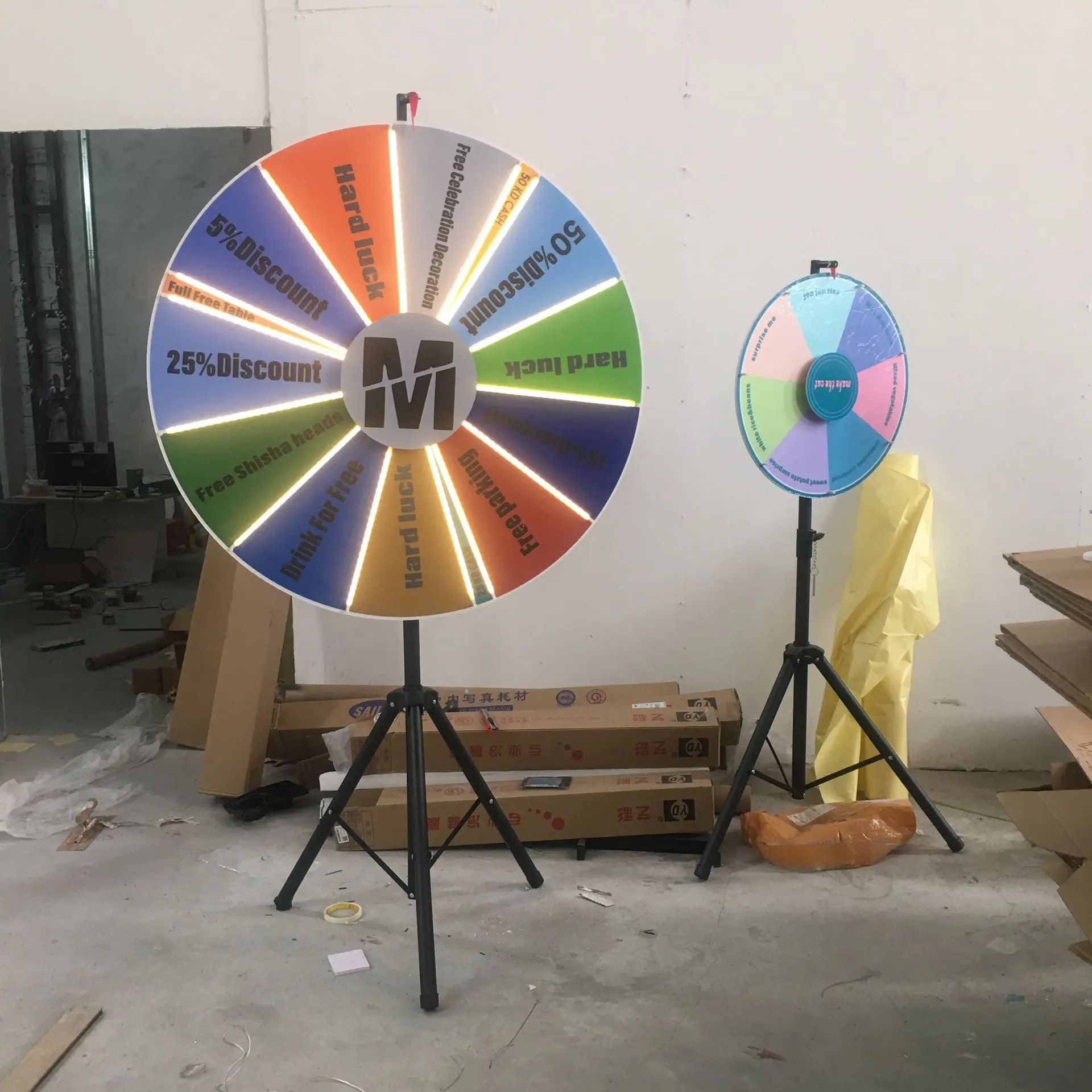 Big Size Fortune Wheel Stand Lucky Prize Wheel with led light For Promotion