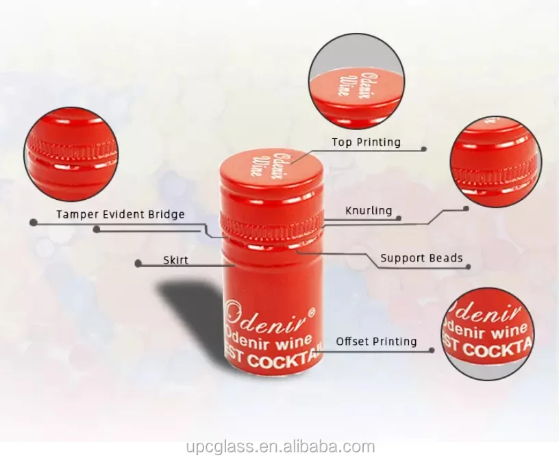 Wine cork stopper glass bottle soft oak lid aluminum cork outer packaging custom printed wine screw cap