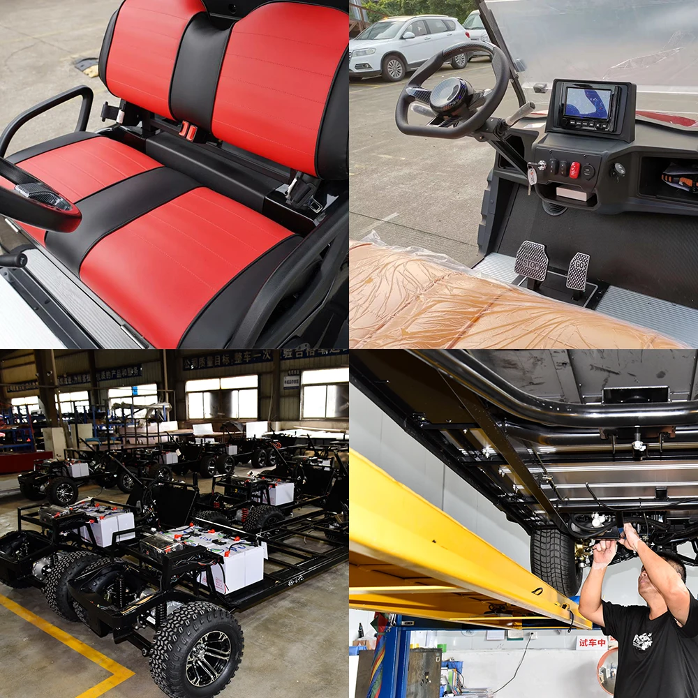 Customized Latest Original Design Luxury Golf Cart 72V Lithium Baterry Ac Motor 5Kw C2+2 4 Seater Club Car Hunting Cart