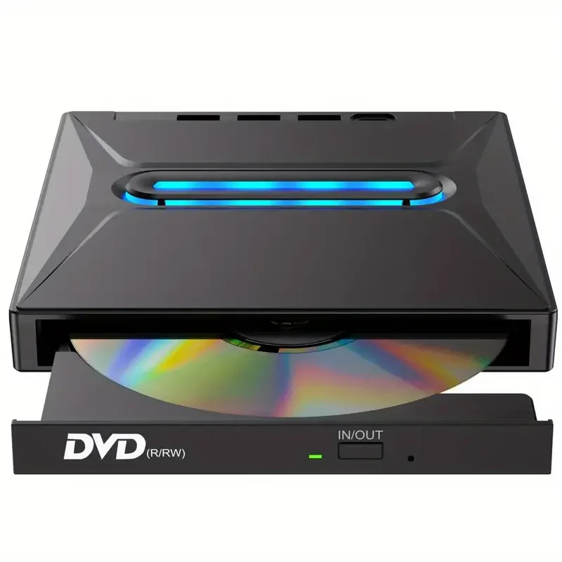Новый светящийся Внешний привод CD DVD 3 USB 0 Typ C портативный CD/DVD +/-RW привод/DVD плеер концентратор с считывателем карт SD