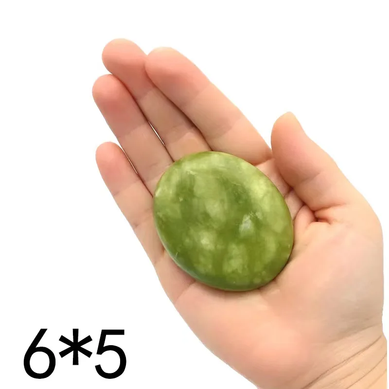 Jade Gua Sha Green Jade Round Shaped Hot Stone Natural Crystal Guasha Kit 3*4 cm 5*6 cm 6*8cm 8*8 cm