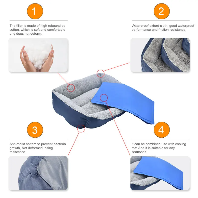 2022 OEM ODM Eco Friendly Portable Cute Plush Half Cozy Fluffy Shape Cats Bed Pet Bed