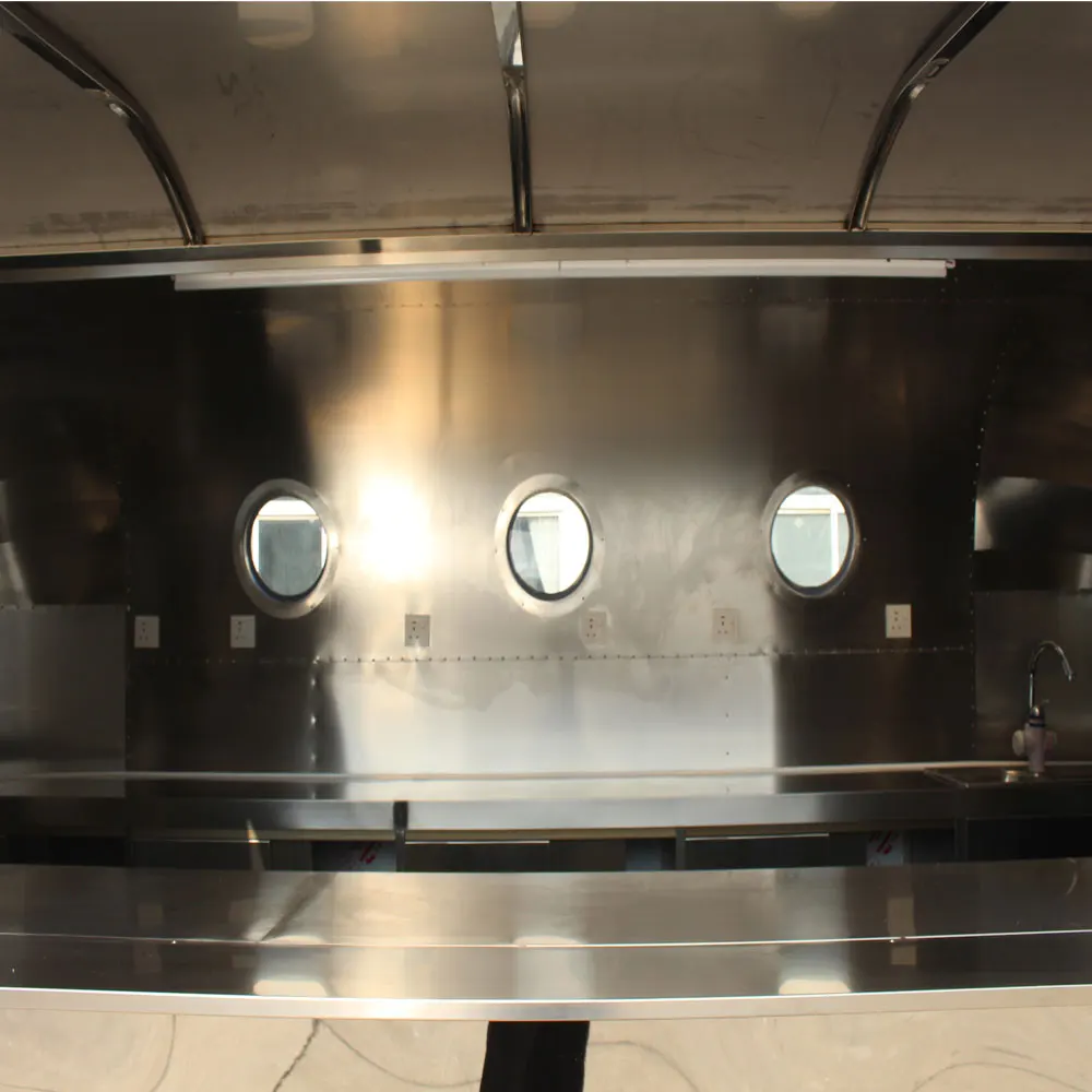 JX-BT450SS Custom Airstream Mobile Fast Food Truck Commercial Catering Mobile Bar BBQ Food Trailers With Full Kitchen Equipments