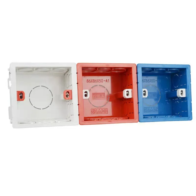 PVC plastic surface mounted concealed junction box, flame retardant wall switch bottom box for home decoration