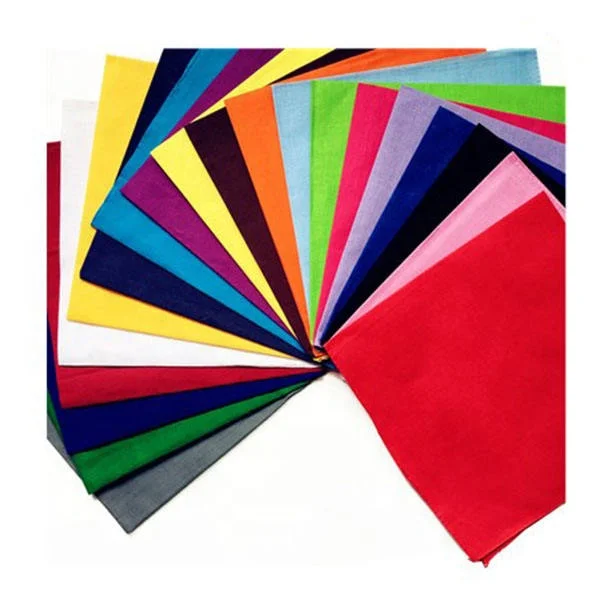 Wholesale Ready To Ship Organic Cotton Bandana Solid Colors Head Bandana Hip Hop Bandana