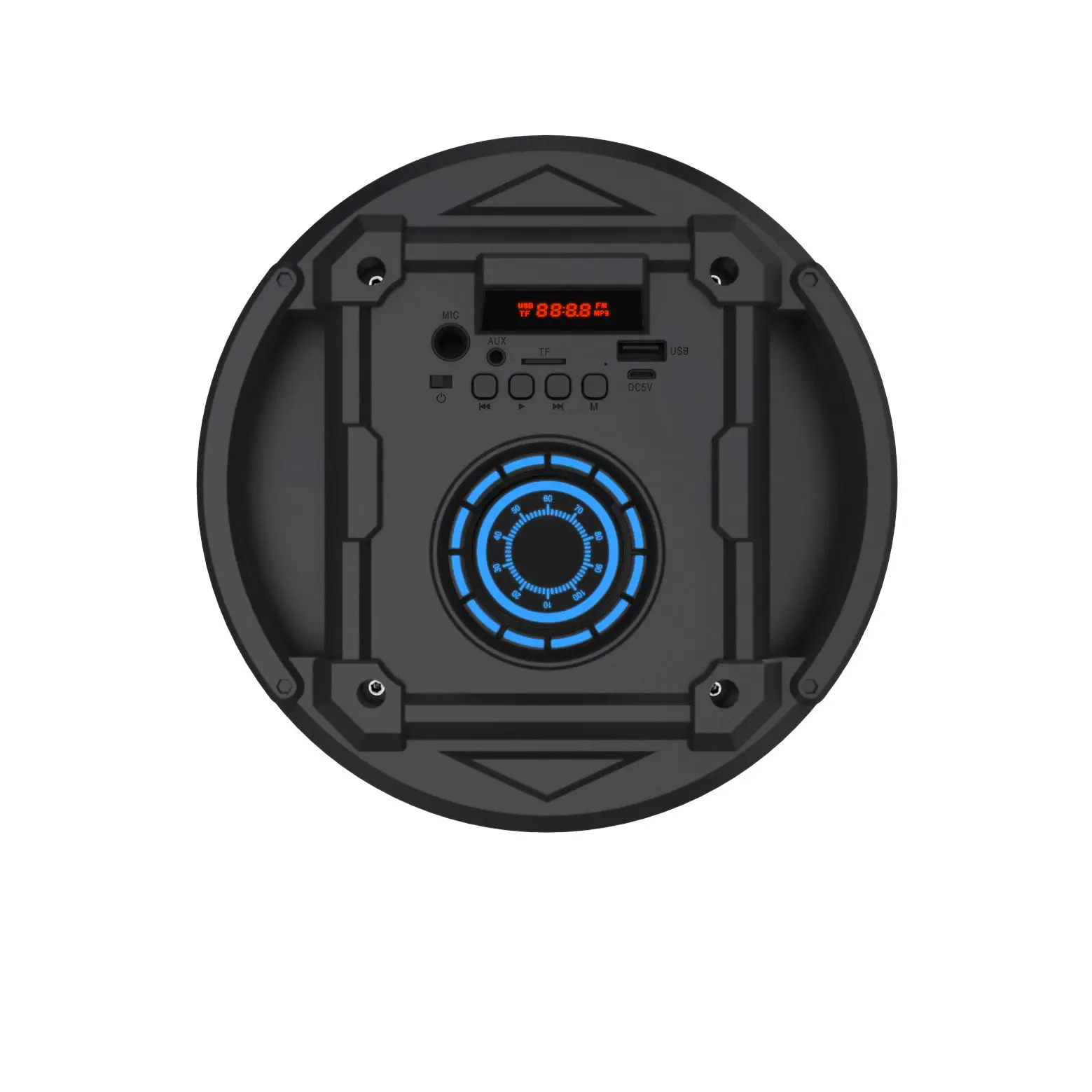 Retro Fashion Dual 6 Inch Portable Professional Rechargeable  Wireless Boom Box With Color Led Light Party Speaker