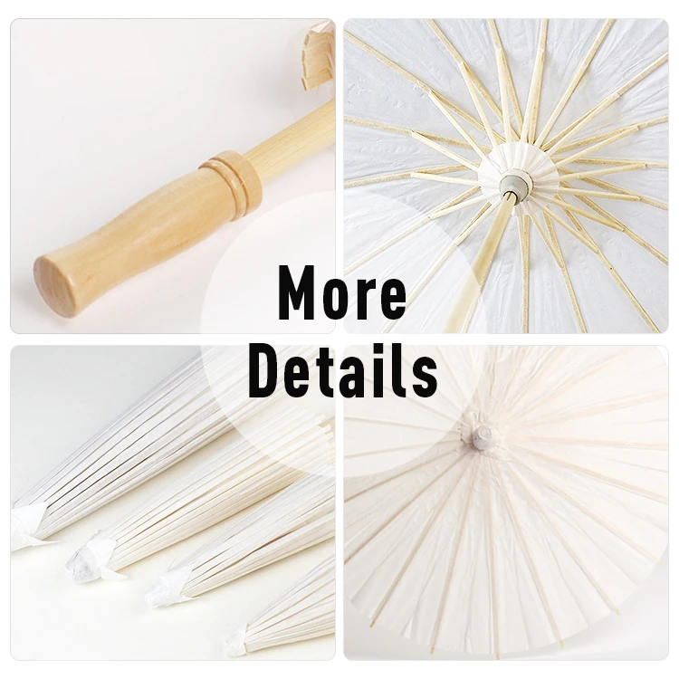 Custom Japanese Chinese Decoration Wood Umbrellas Craft Dance Props Parasols Handmade Silk Oiled Paper Umbrella