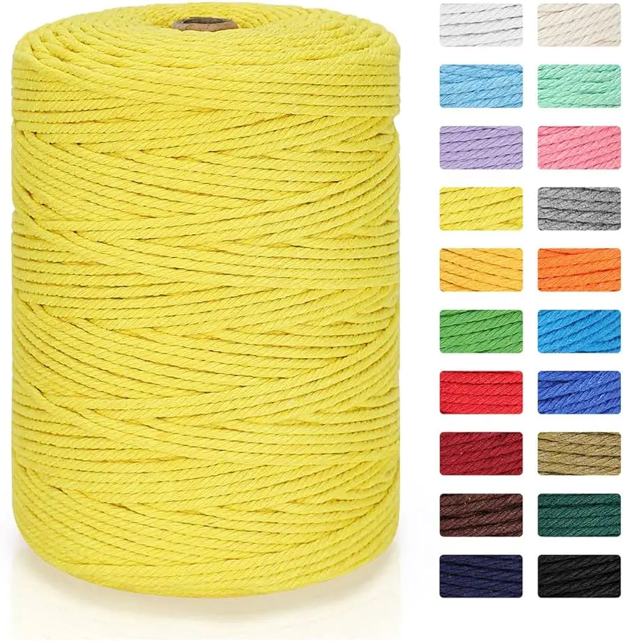 zhengfeng  Wholesale wall decorative Diy Handmade Braided rope 100% Natural Cotton white macrame cord twisted cord
