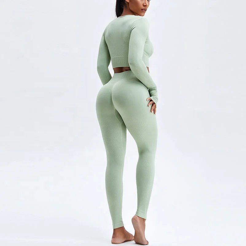 Women Fitness Yoga Clothes Active Wear Seamless Work Out Sportswear Yoga Set For Women