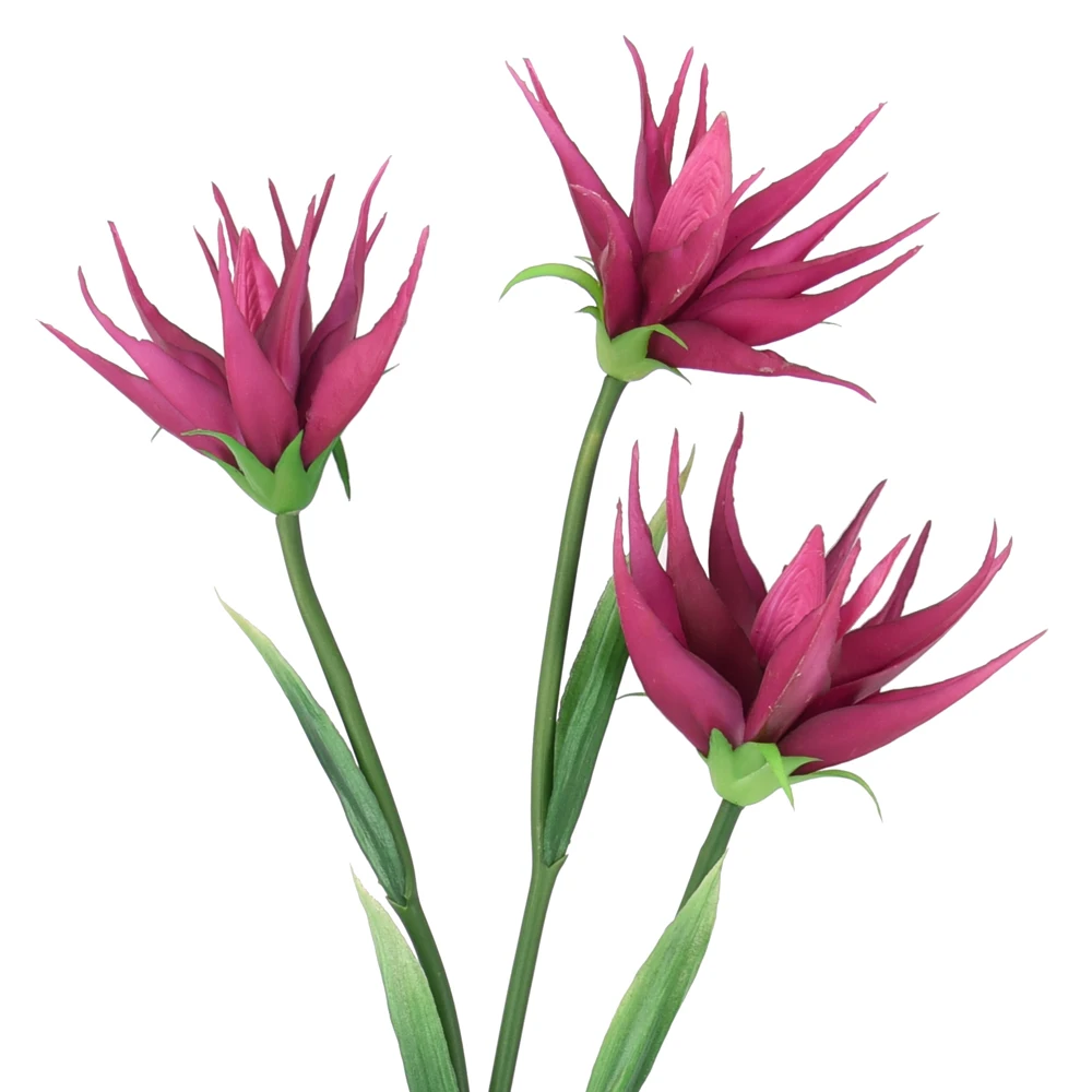 HuiCai custom 3 head artificial flower heaven bird of paradise stems faux flowers plant 77cm