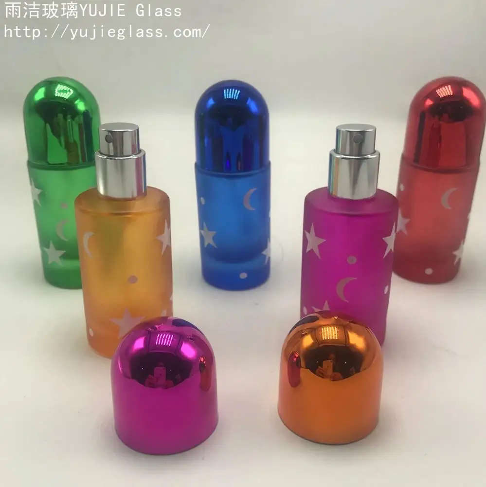 YJ-00198 Grind Arenaceous Printing Stars And Moons 20ml Empty Glass Perfume Bottle Luxury