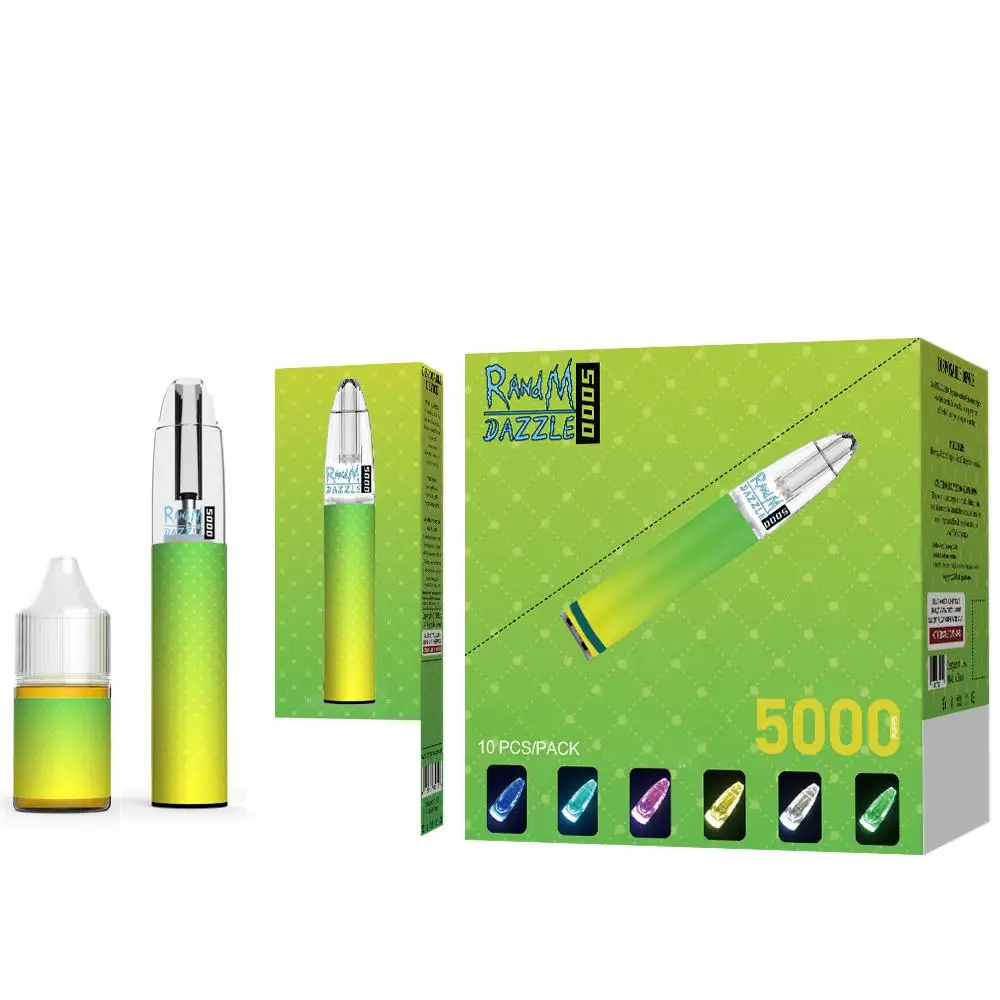2021 новый оригинальный 650 мАч перезаряжаемые многоразовые randm dazzle 5000 буфами на рукавах vape ручка со светодиодным фонариком
