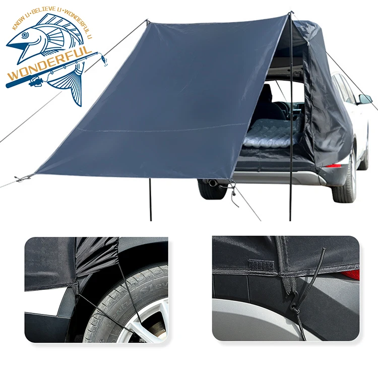 Portable Folding Outdoor Camping Anti UV Waterproof SUV Awning Shelter Camping Car Rear Tent