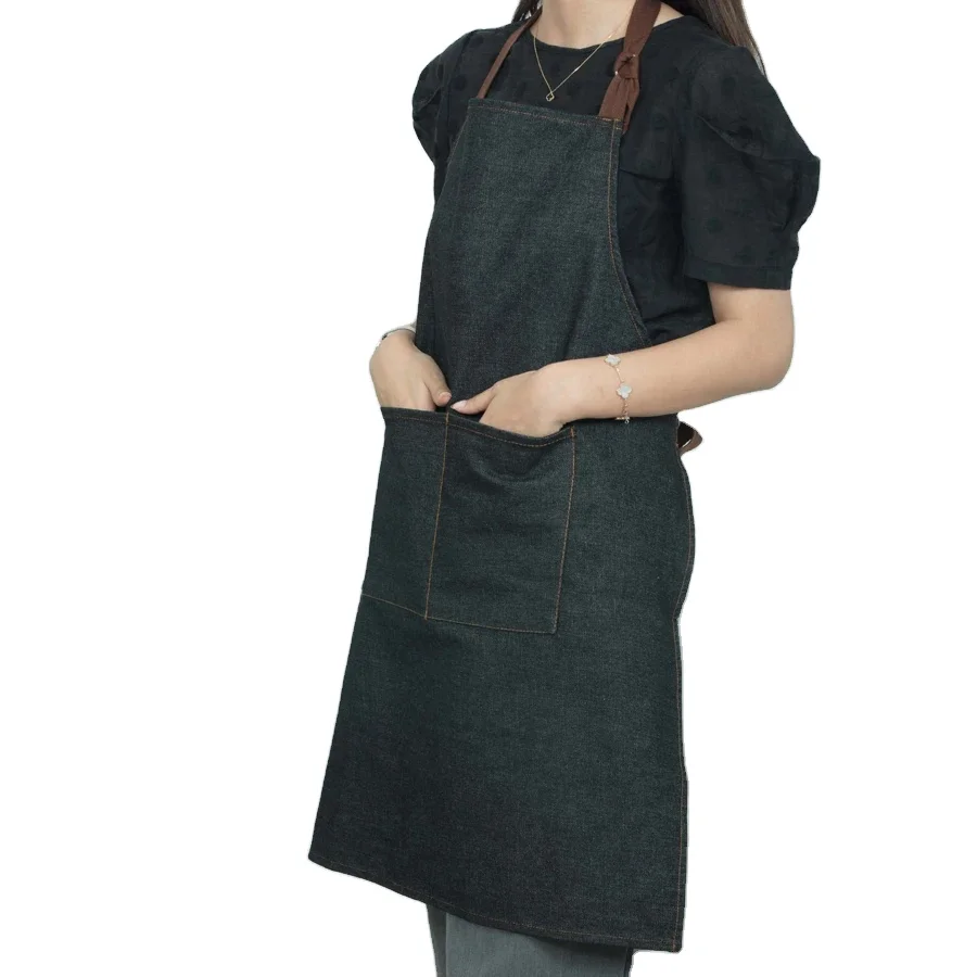 KEFEI custom logo BBQ heavy cotton chef uniform customize logo adjustable apron coffee bar restaurant apron