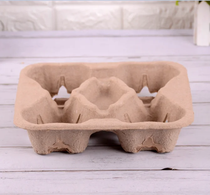 Craft Drink Paper Cup Holder 4 Cups For Takeaway Use