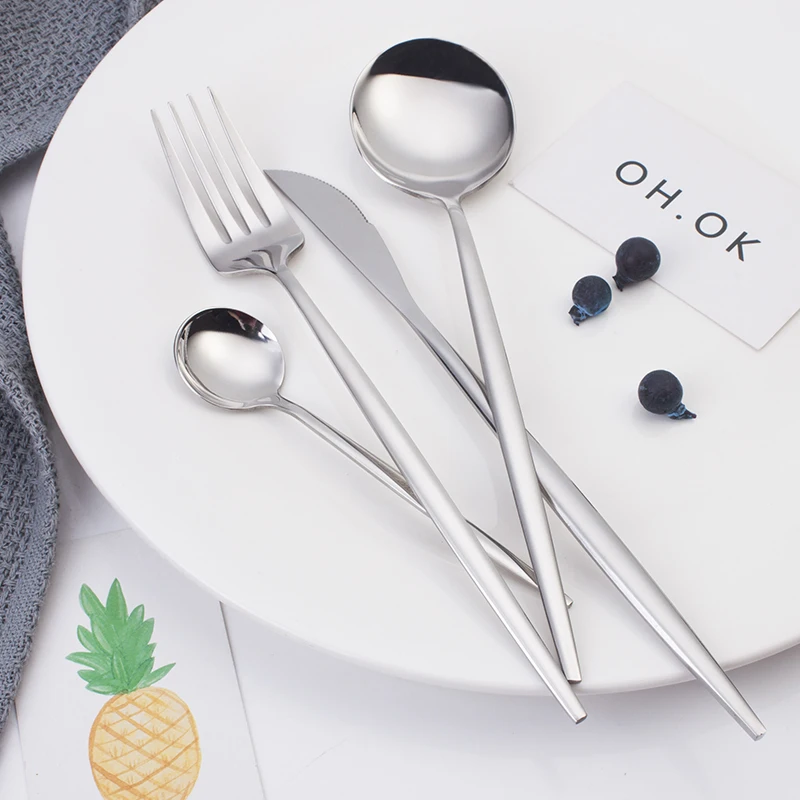 High quality  cheap price metal fork and spoon set stainless steel silverware set cutlery set