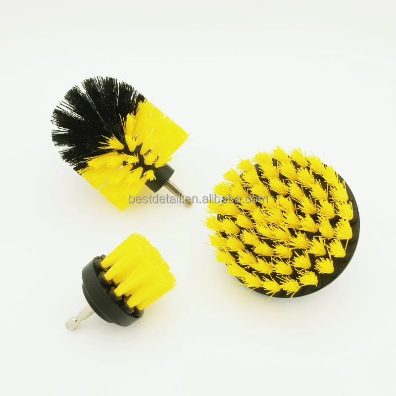 New 3 Pack Car Tire Wash Cleaning Drill Brush Set Clean for Grout Tiles Sinks  Bathtub  Bathroom  Kitchen