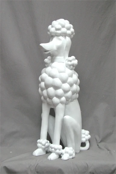 Miniature Garden Decor Dog Poodle Sculpture Statues Ornament Resin Art Color Feature Material  Animal supltures for Living-room