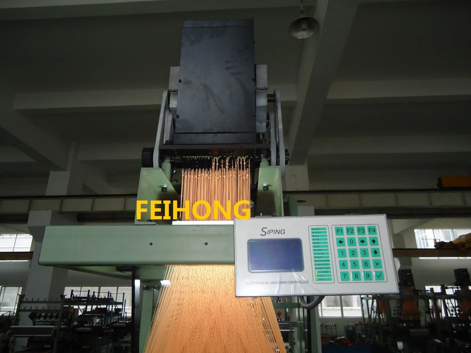 
High speed computerized narrow fabric weaving shuttleless jacquard loom machine 