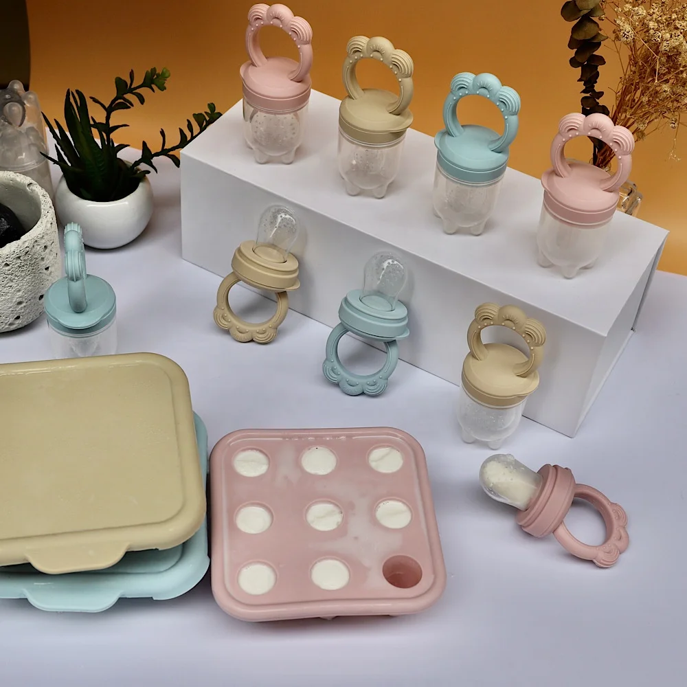 Baby Forage Feeder Fresh Food Freezer Ice Cube Tray Breast Milk Teething Popsicle Mold
