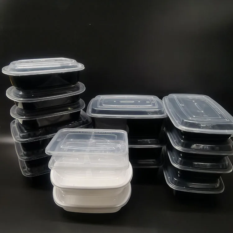 Factory Supply Disposable Microwavable Transparent Plastic Meal Prep Containers