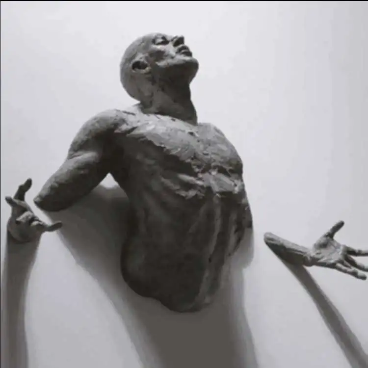 Home decoration indian bronze sculpture famous design modern 3d man metal wall bronze sculpture