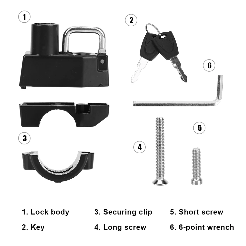 Motorcycle Handlebar Lock Security  Anti-theft Durable Portable Key Locking Bike Helmet Locks