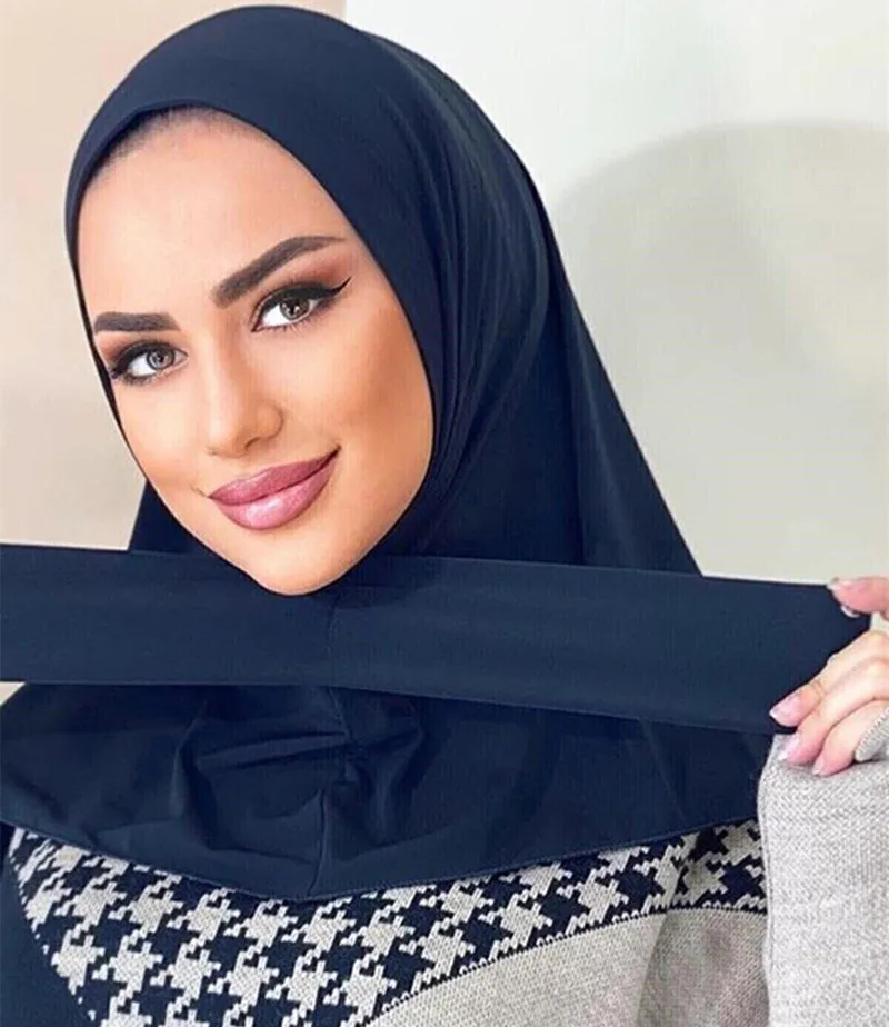 Wholesale 2022 Summer Plain Muslim Hijab Cap Hat Women Instant Scarf Hijab Tie