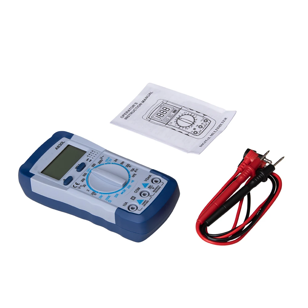 LCD Digital Multimeter AC DC Voltage Diode Freguency Multitester Current Tester Luminous Display with Buzzer Function A830L